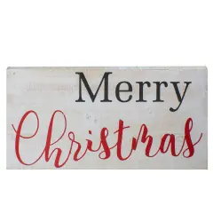 Northlight 24" Rustic Wooden 'Merry Christmas' Hanging Wall Sign White