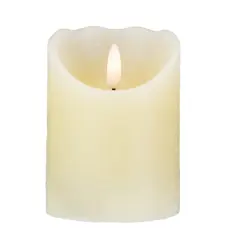 Northlight 4" Off White Flameless Battery Operated Flickering Wax LED Candle Ivory