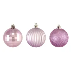 Northlight Shatterproof 3-Finish Christmas Ball Ornaments - 2.5" (60mm) - Lilac Purple - 100ct