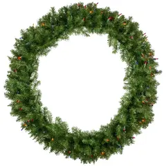 Northlight Pre-Lit Rockwood Pine Artificial Christmas Wreath - 36" - Multi Lights Green