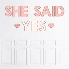 Big Dot of Happiness Bride Squad - Peel and Stick Rose Gold Bridal Shower or Bachelorette Party Large Banner Wall Decals - She Said Yes