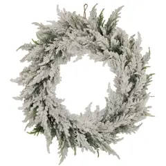 Northlight Heavily Flocked Pine Artificial Christmas Wreath - 20" - Unlit Green