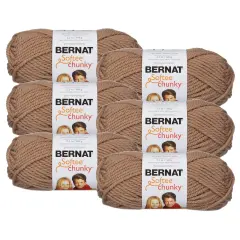 (Pack of 6) Bernat Softee Chunky Yarn-Soft Taupe