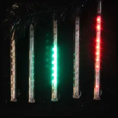 Kurt Adler Double Sided LED Christmas Dripping Icicle Light Tubes - Multi-Color - 5ct Red