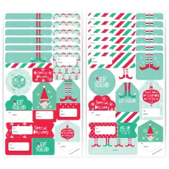 Big Dot of Happiness Elf Squad - Assorted Kids Elf Christmas and Birthday Party Gift Tag Labels - To and From Stickers - 12 Sheets - 120 Stickers