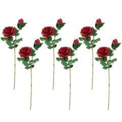 Northlight Real Touch&trade; Red Artificial Rose Stems, Set of 6 - 26"