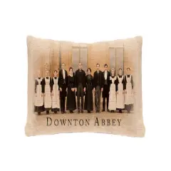 Heritage Lace 20" Beige and Brown 'Downton Abbey' Downstairs Cast Rectangular Throw Pillow