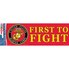 BM0062 Red U.S. Marine Corps FIRST TO FIGHT Sticker (3.5x10'')