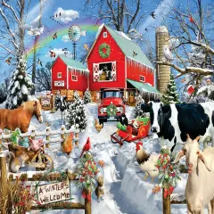 Sunsout Winter Barn 500 pc Christmas Jigsaw Puzzle 35235