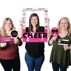 Big Dot of Happiness We've Got Spirit - Cheerleading - Birthday or Cheer Party Selfie Photo Booth Picture Frame & Props - Printed on Sturdy Material