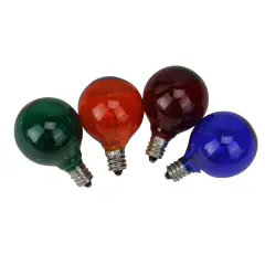 Northlight Transparent G40 Globe Christmas Replacement Bulbs - MultiColor - 4ct