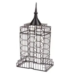 Melrose 44" Big Ben Inspired 10-Bottle Decorative Wine Rack Holder Black