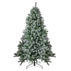 Northlight 6.5' Flocked Winter Park Fir Artificial Christmas Tree - Unlit Green