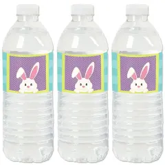 Big Dot of Happiness Hippity Hoppity - Easter Bunny Party Water Bottle Sticker Labels - Set of 20
