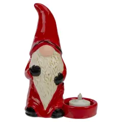 Northlight Gnome Tea Light Christmas Candle Holder - 7" - Red and Black