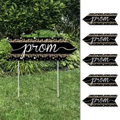 Big Dot of Happiness Prom - Arrow Prom Night Party Direction Signs - Double Sided Outdoor Yard Signs - Set of 6