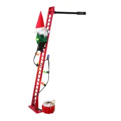Mr. Christmas Mr. Christmas Animated and Musical Climbing Gnome with Light Strand Decoration Red