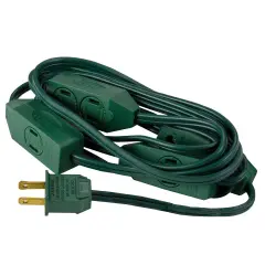 Northlight Indoor Extension Power Cord with 9-Outlets and Foot Switch - 9' - Green Multicolor