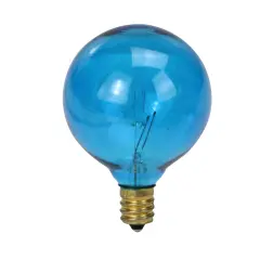 Northlight Transparent Incandescent G50 Globe Christmas Replacement Bulbs - Light Blue - Pack of 25