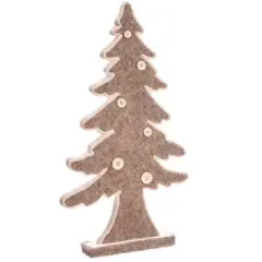 Allstate Buttoned Christmas Tree Decoration - 16.5" - Brown and Beige