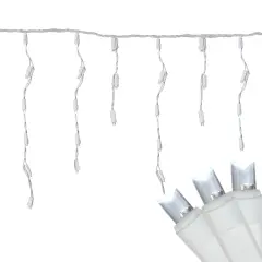 Northlight Commercial LED Wide Angle Icicle Christmas Lights - Cool White - 24.5' White Wire - 300ct