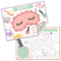 Big Dot of Happiness Pajama Slumber Party - Paper Girls Sleepover Birthday Party Coloring Sheets - Activity Placemats - Set of 16