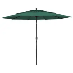 Northlight 9.75ft Outdoor Patio Market Umbrella with Hand Crank and Tilt, Green