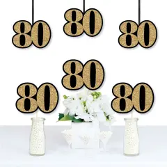 Big Dot of Happiness Adult 80th Birthday - Gold - Decorations DIY Party Essentials - Set of 20