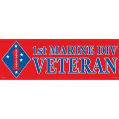 1st Marine Division Proudly Served Bumper Sticker 3"X6-1/2"