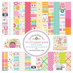 Doodlebug Double-Sided Paper Pack 12"X12" 12/Pkg-Cute & Crafty