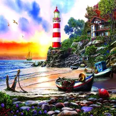 Sunsout Lighthouse Harbor 1000 pc Jigsaw Puzzle 42925