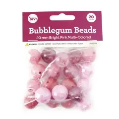 CousinDIY Bubblegum Bead 20mm 20/Pkg-Bright Pink