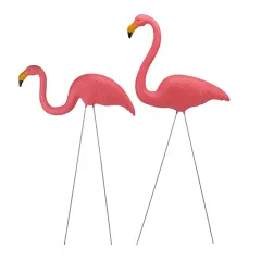 Northlight Set of 2 Tropical Pink Flamingo Outdoor Lawn Stakes 33"