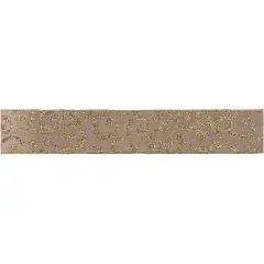 Northlight Burlap and Gold Scroll Christmas Wired Craft Ribbon 2.5" x 10 Yards Brown