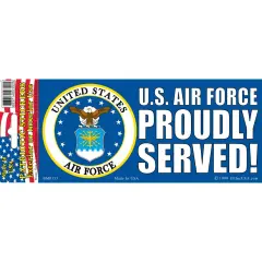U.S. Air Force Proudly Served Bumper Sticker 3"X6-1/2"