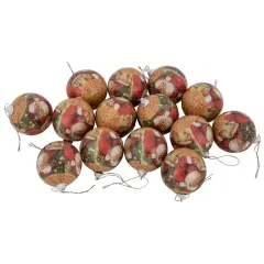 Northlight Santa Decoupage Christmas Ball Ornaments - 2.25" (60mm) - 14pc Red