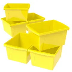 4 Gallon (15L) Classroom Storage Bin, Yellow (Case of 6)