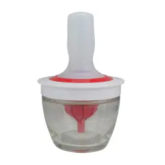 Avon 6" Red and White Silicone Basting Brush and Bowl Set