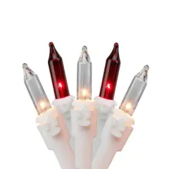 Northlight Mini Icicle Incandescent Christmas Lights - Red and Clear - 8.75' White Wire - 150ct