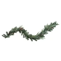 Northlight Pre-Lit Battery Operated Mixed Pine Christmas Garland - 6' x 9" - LED Cool White Lights Green
