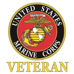 Patriotic USMC Veteran Sticker (3"x4-1/4")