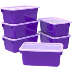 Small Cubby Bin, with Cover, Classroom Purple (Case of 5)
