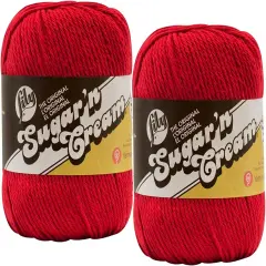 (Pack of 2) Lily Sugar'n Cream Yarn - Solids Super Size-Red