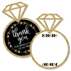 Big Dot of Happiness "Bride Tribe" - Shaped Thank You Cards - Bridal Shower or Bachelorette Party Thank You Note Cards with Envelopes - Set of 12