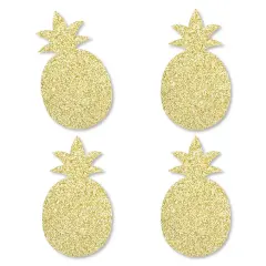 Big Dot of Happiness Gold Glitter Pineapple - No-Mess Real Gold Glitter Cut-Outs - Frutti Summer Baby Shower or Birthday Party Confetti - Set of 24
