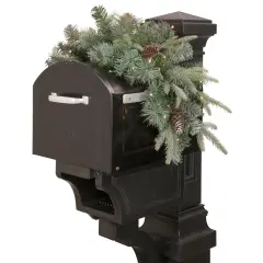 Northlight Real Touch&trade;️ Pre-lit Pinecone and Mixed Pine Artificial Mailbox Christmas Swag - 36" Green