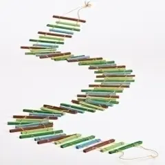 Roman Ladder Style Artificial Christmas Garland - 6' x 4.5" - Green and Blue - Unlit