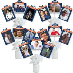 Big Dot of Happiness Happy Father's Day - We Love Dad Party Picture Centerpiece Sticks - Photo Table Toppers - 15 Pieces