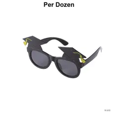 Graduation Cap Black Plastic Novelty Sunglasses 5 1/2" x 3" - 12 Pc.