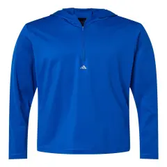 Adidas&reg; Lightweight Performance Quarter-Zip Hooded Pullover Collegiate royal